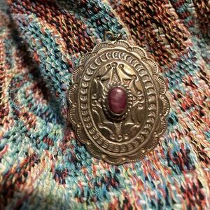 Pendant with Natural Stone Sterling Silver